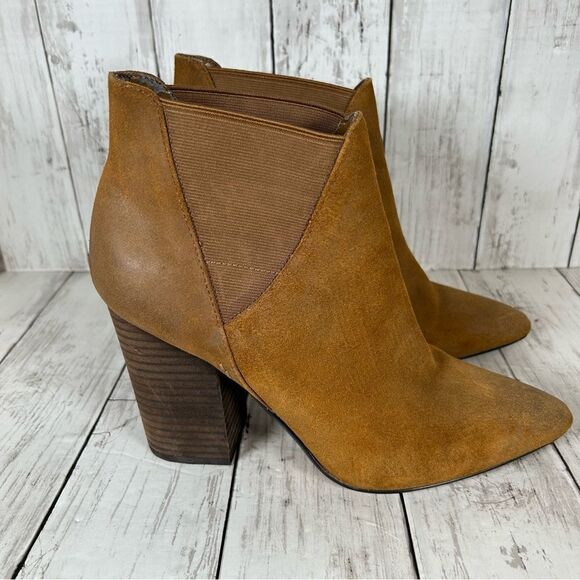 CROWN VINTAGE Magnolia Dark Natural Distressed Suede Elastic Ankle Boot 10 - Picture 9 of 11